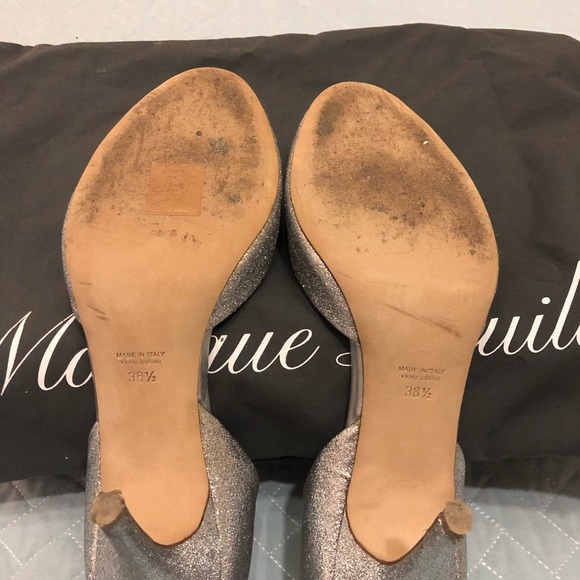 Monique Lhuillier Silver Peep Toe Pumps - Picture 7 of 7